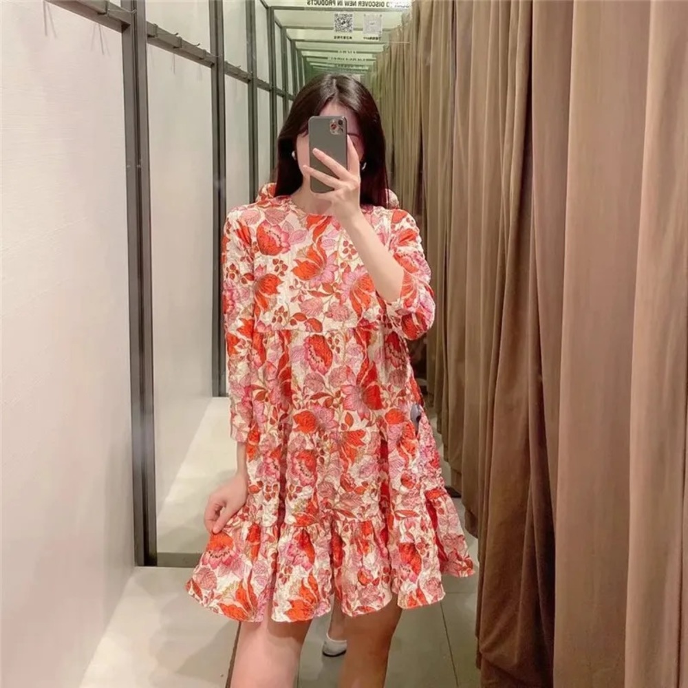ZARA Floral Tiered Dress | Sz M
